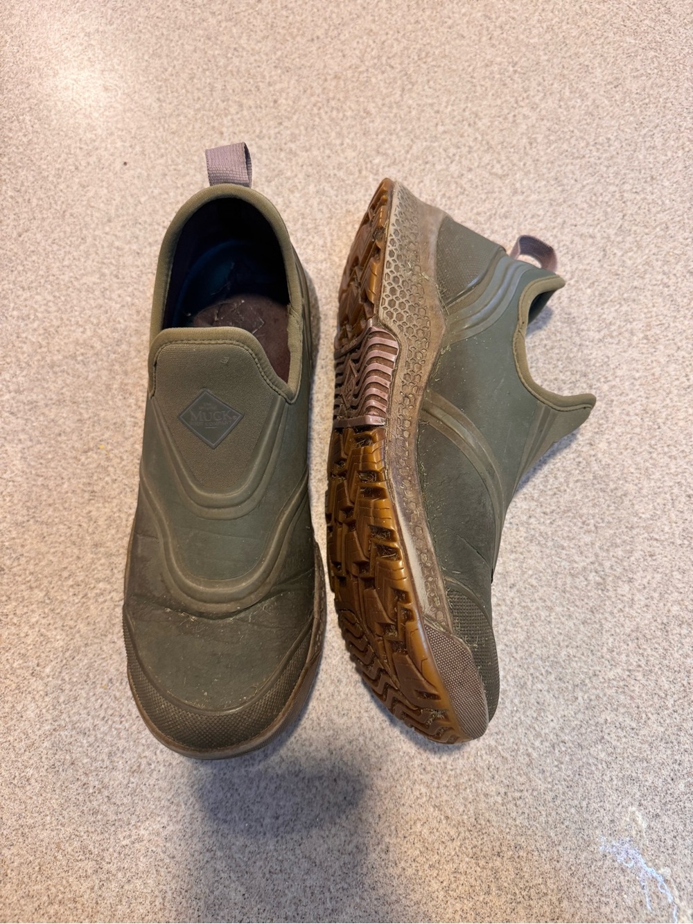 Slip-On Women's Ankle Booties in Olive Green - Waterproof Casual